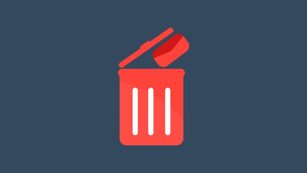 Red trash can icon for junk files