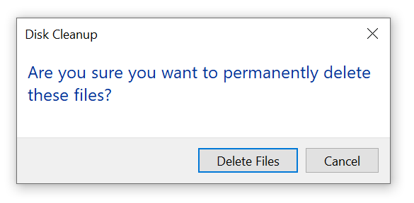 delete all files screenshot